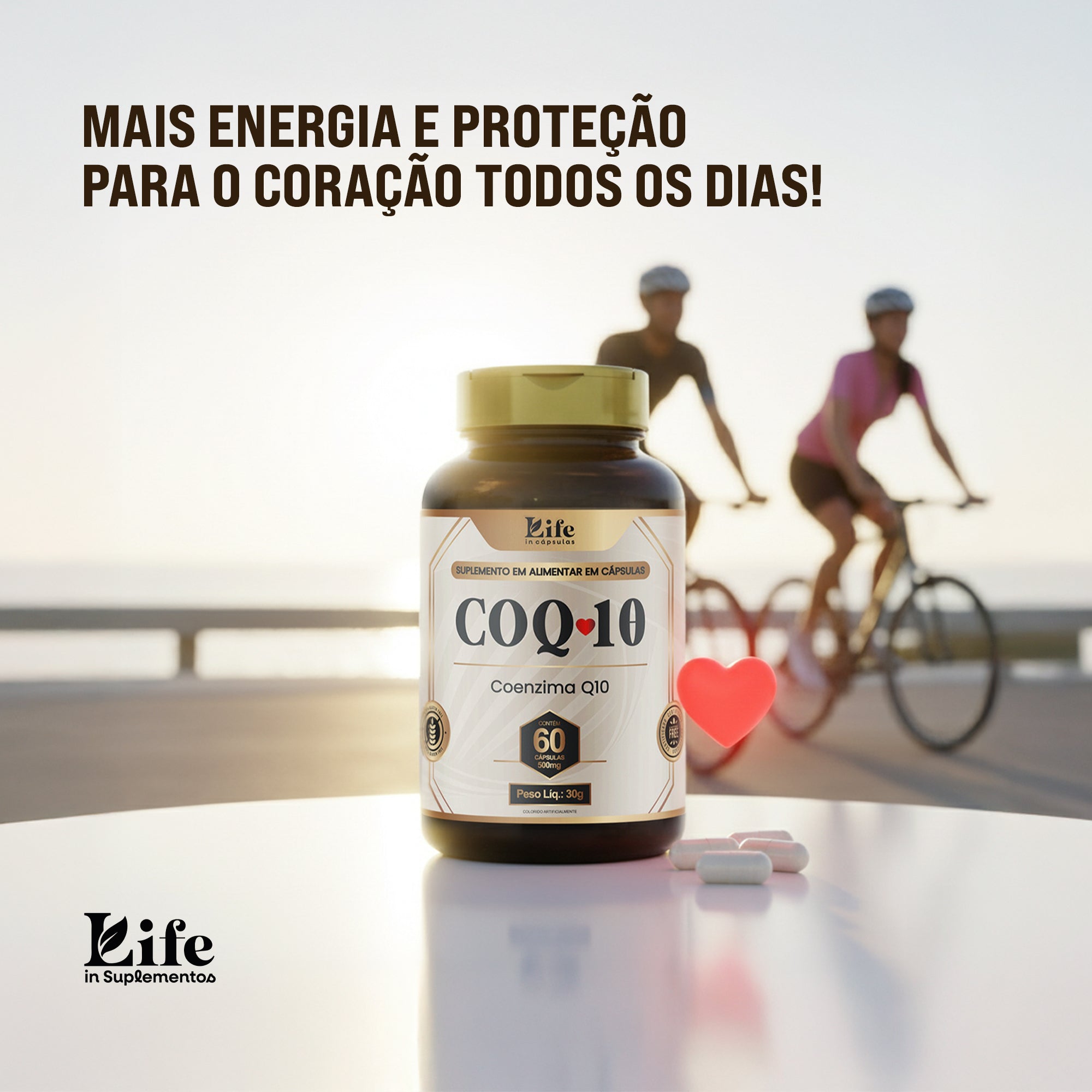 Coenzima Q10 - 180 Capsulas | Suplemento Alimentar Para Energia, Disposição e Resistência