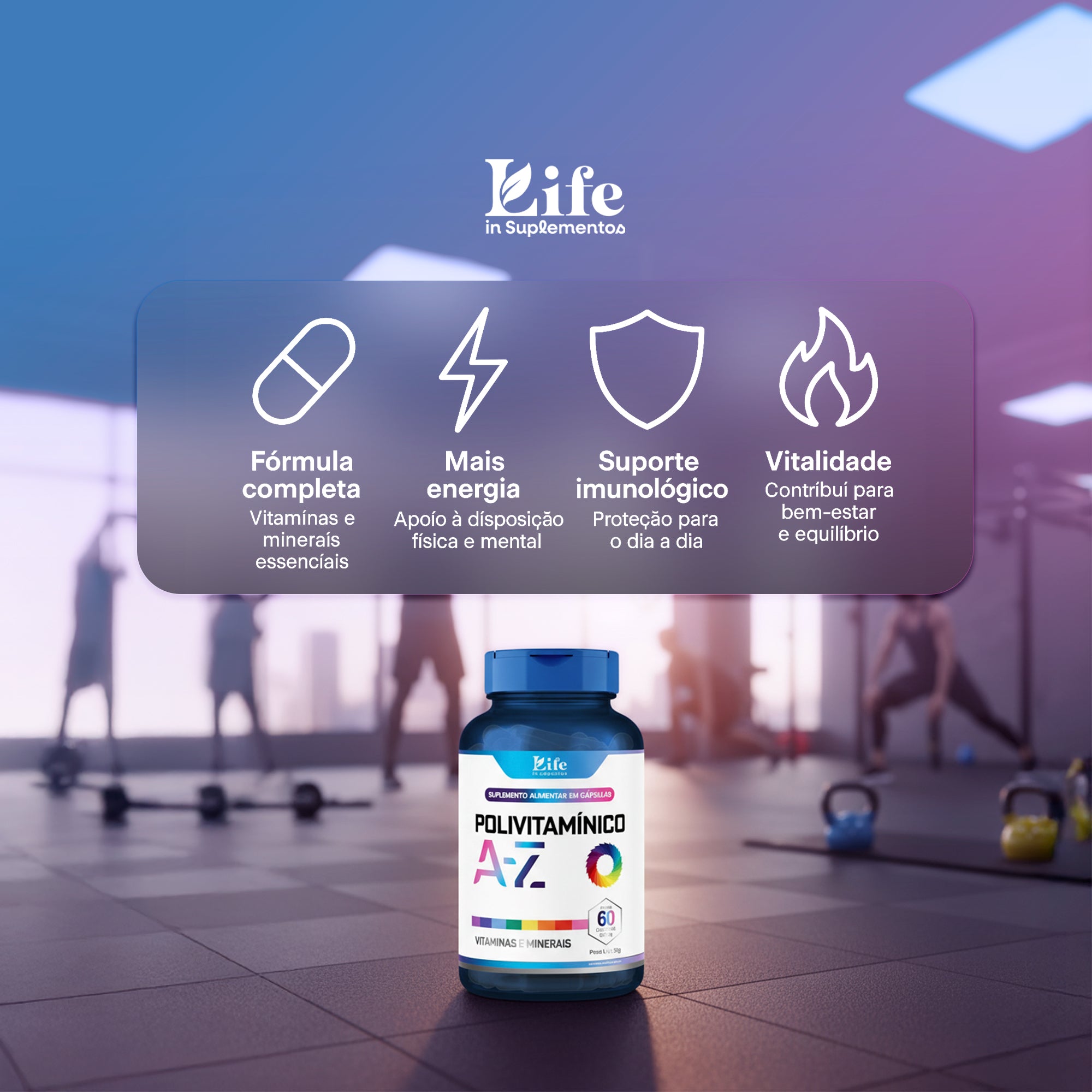 Polivitaminico Life in - 60 Cápsulas / 500 mg