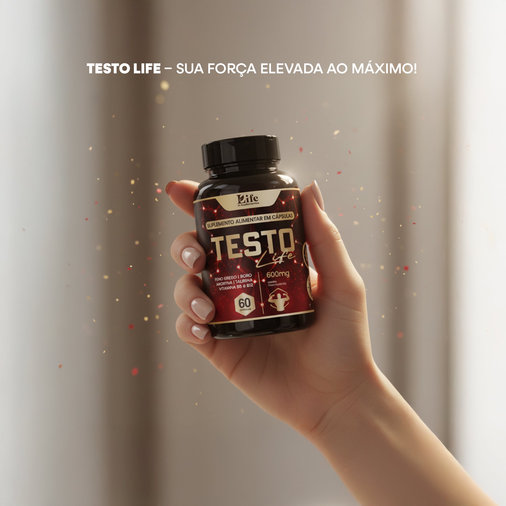 Testo Life - 60 Capsulas - Suplemento Alimentar para Foco, Energia e Bem-Estar
