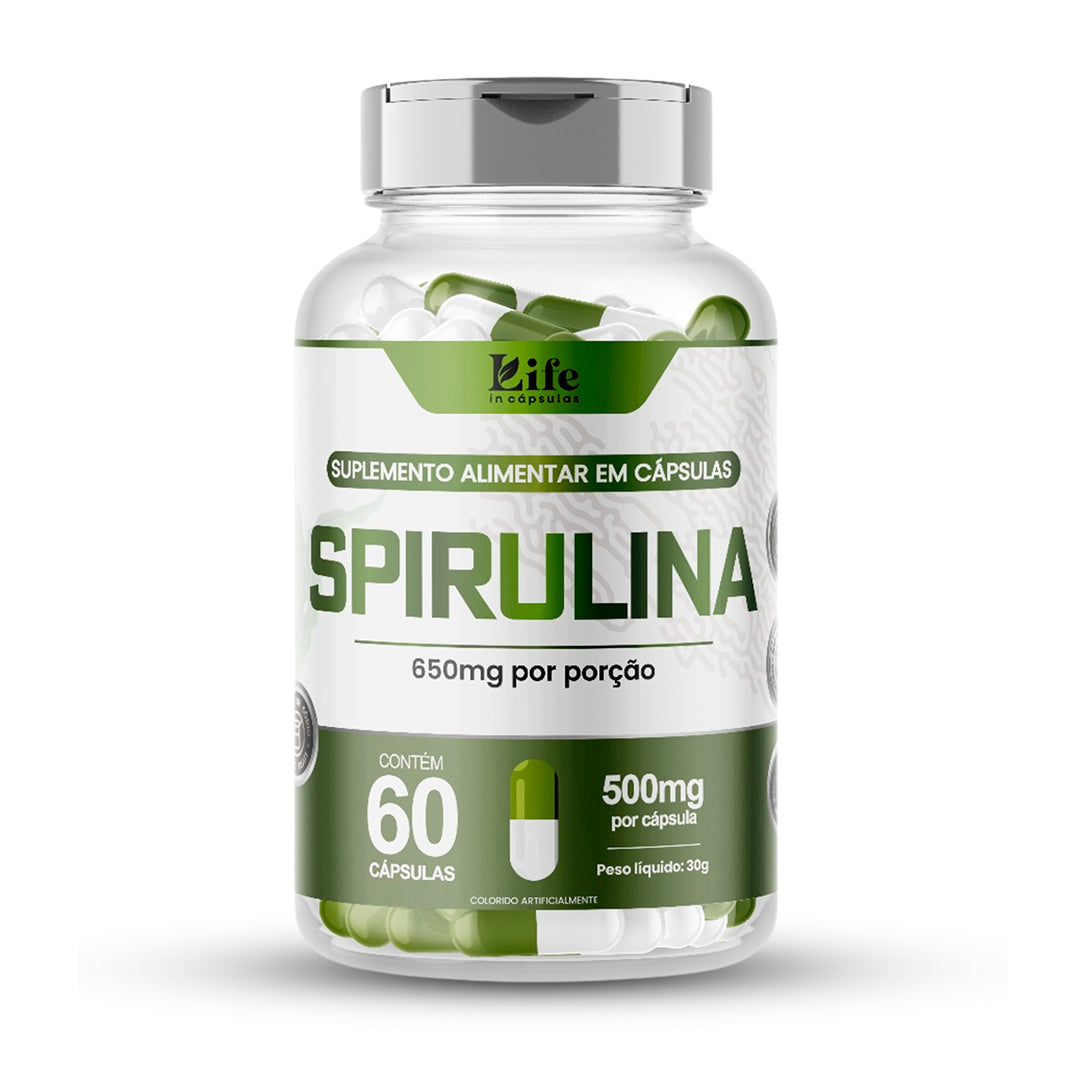 Spirulina Life In - 300 Cápsulas - Suplemento Alimentar Antioxidante e Bem-Estar