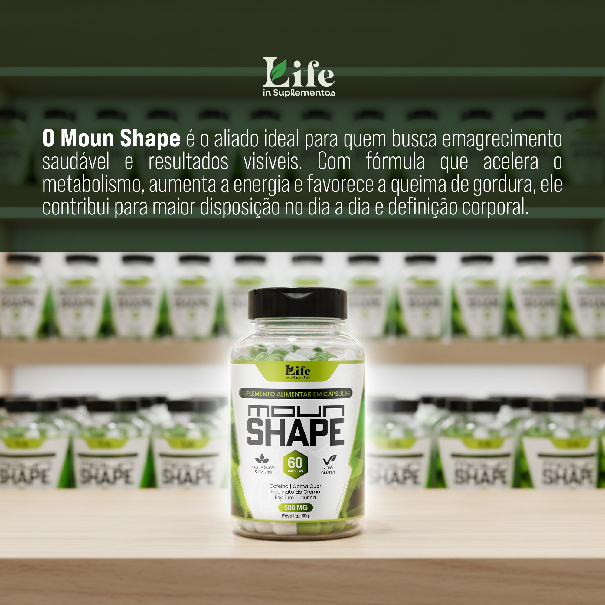 Moun Shape Suplemento Alimentar Vida Saudável Rotina Fitness Vitalidade Disposição Academia