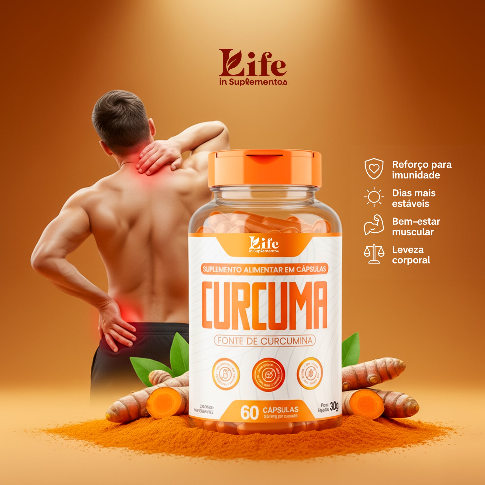 Cúrcuma Life in - 60 Cápsulas