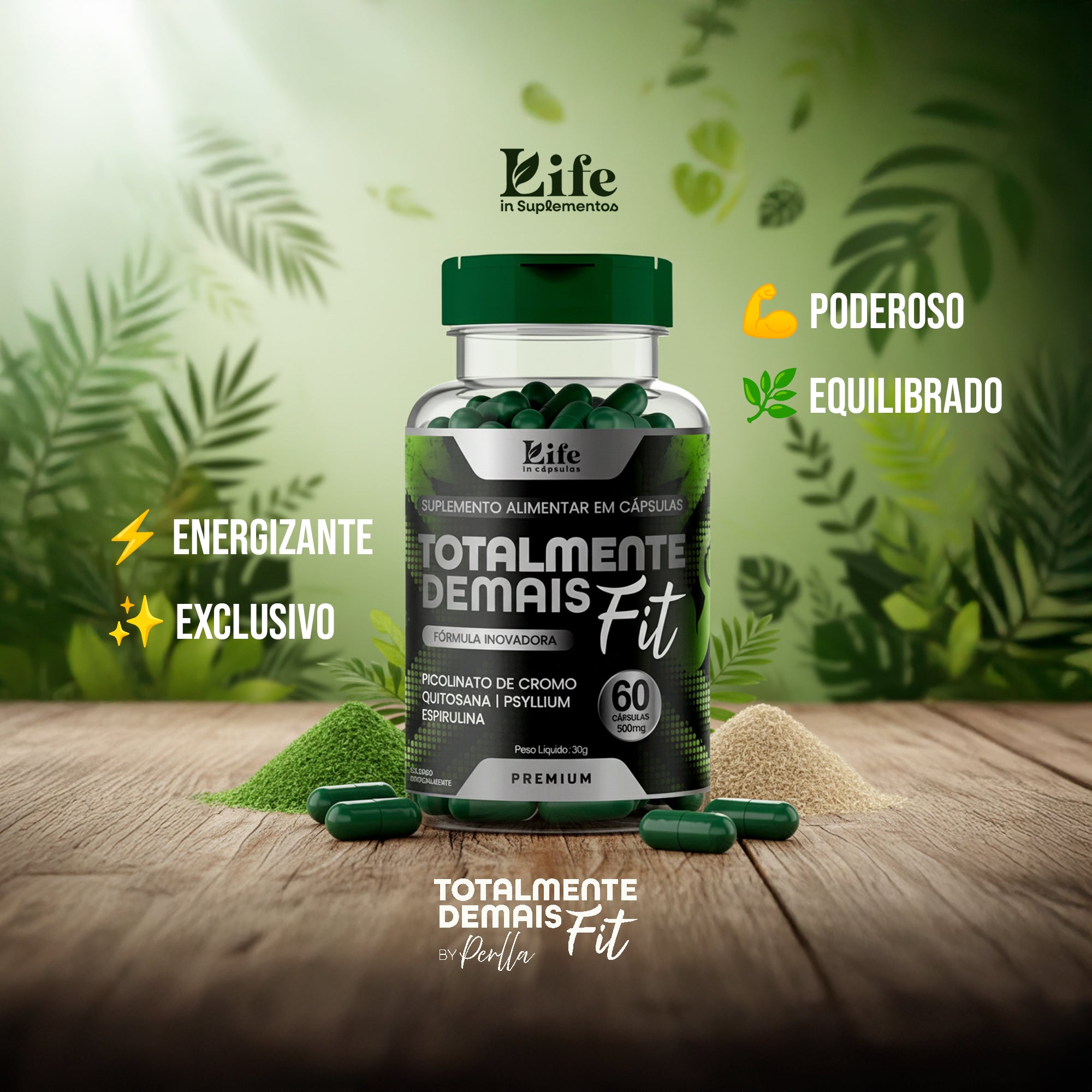 Totalmente Demais - 60 Capsulas - Suplemento Alimentar - Bem Estar Fitness.
