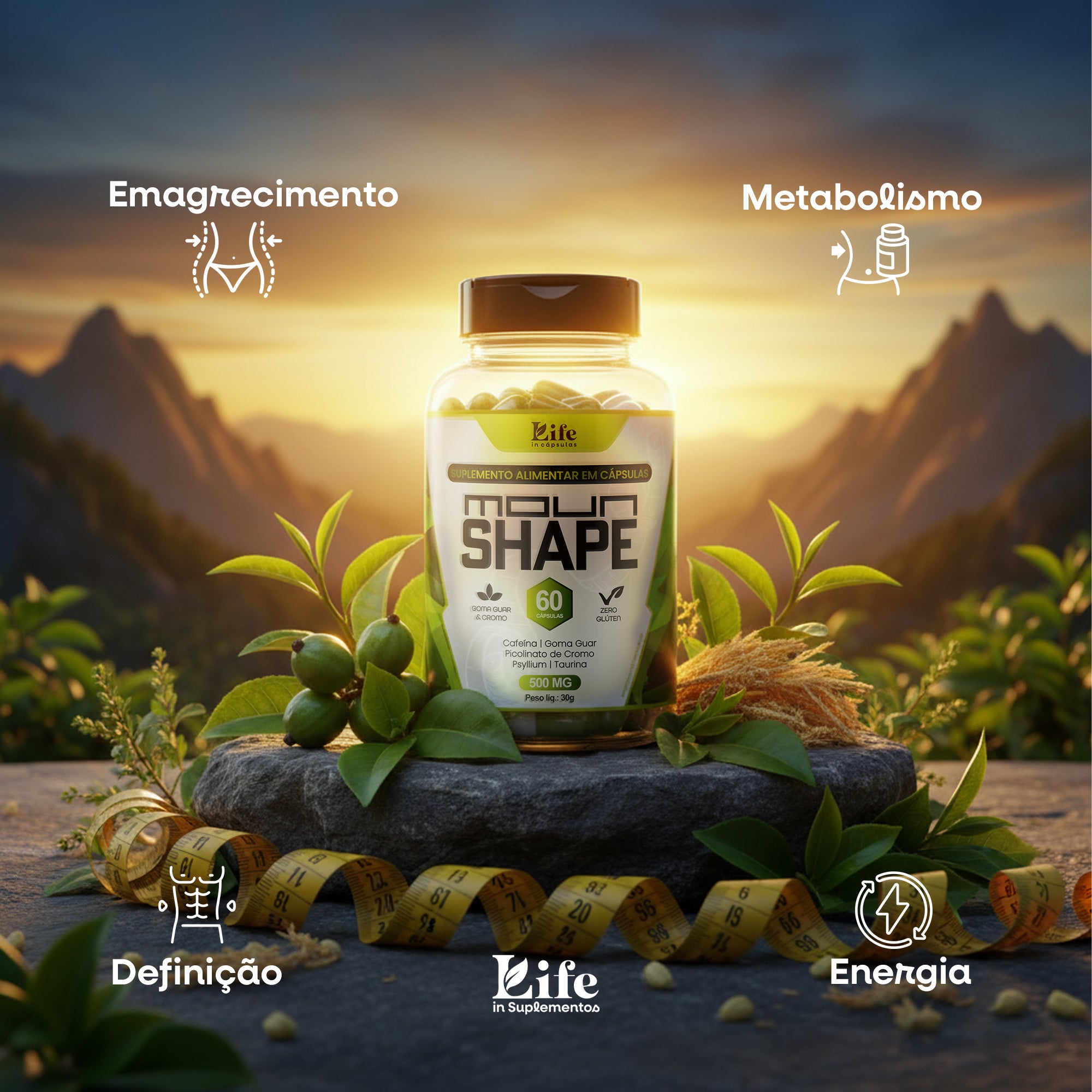 Moun Shape Suplemento Alimentar Vida Saudável Rotina Fitness Vitalidade Disposição Academia