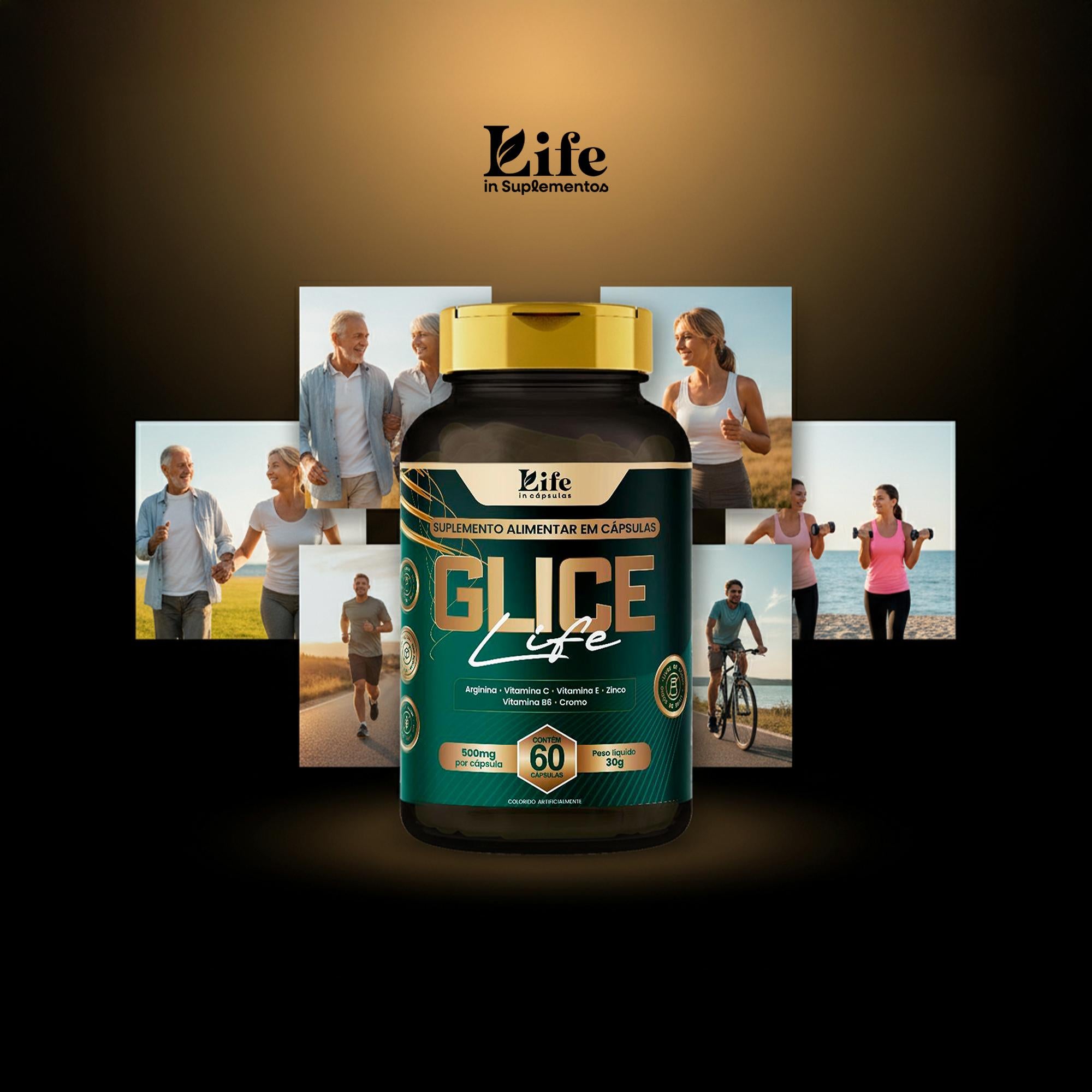 Glice Life - 60 Capsulas Suplemento Alimentar Life In Cápsulas – Auxílio ao Metabolismo, Energia e Bem-Estar Diário