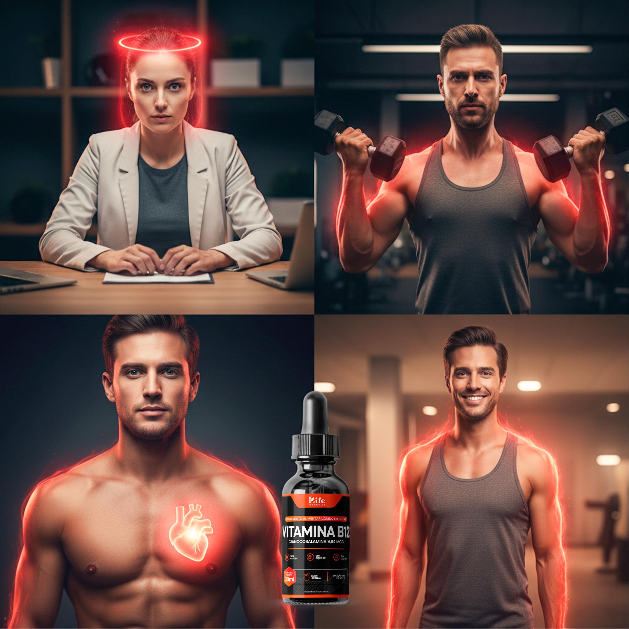 Vitamina B12 Gotas Life In | Energia em Gotas | 30ml Sabor Laranja