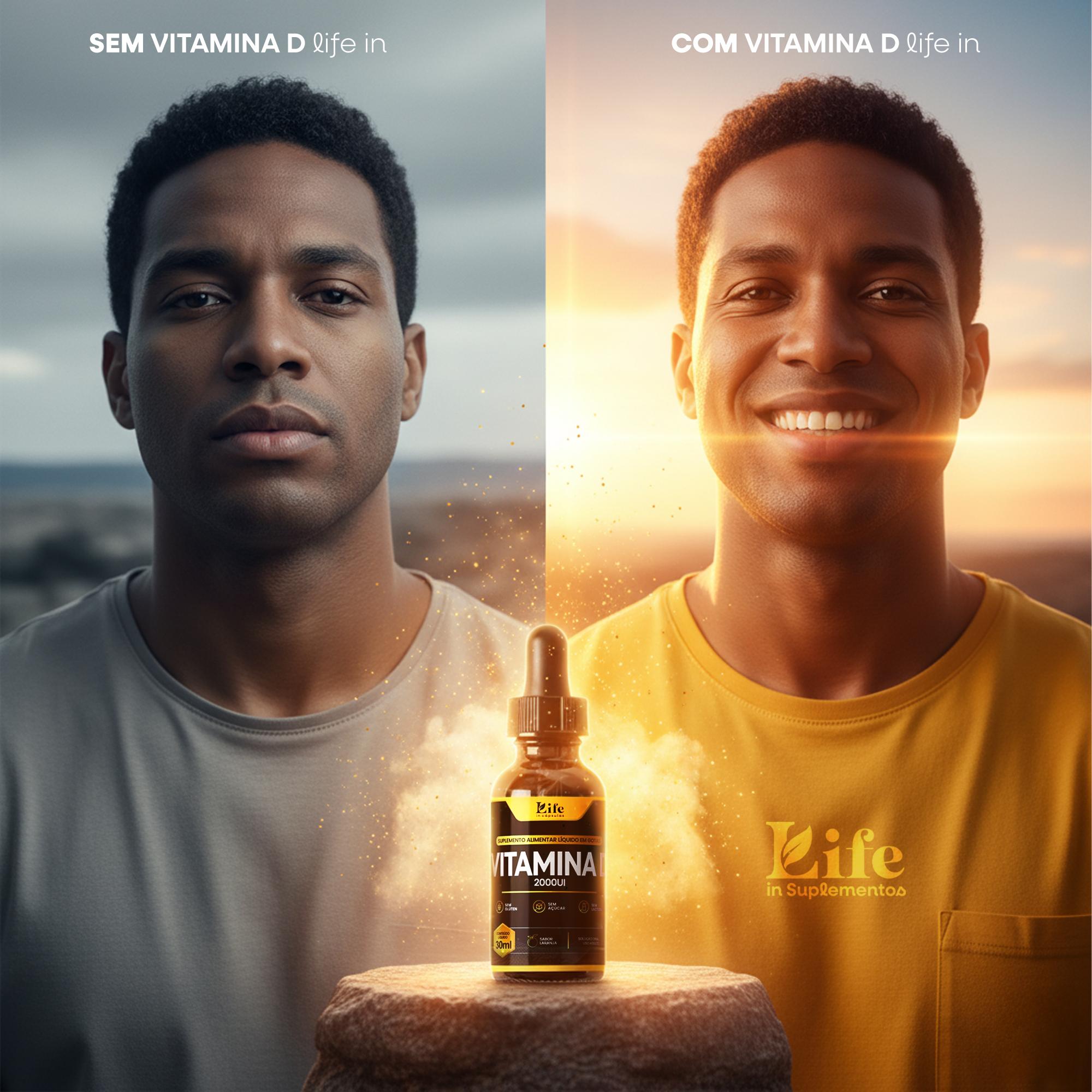 Vitamina D Suplemento Alimentar Life In Cápsulas - 30 ml | Em gotas para Imunidade, Ossos e Energia
