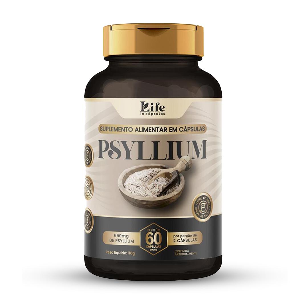 Psyllium Life In - 60 Cápsulas - Suplemento Alimentar Life In Cápsulas | Auxilio a Saúde Intestinal e a Saciedade