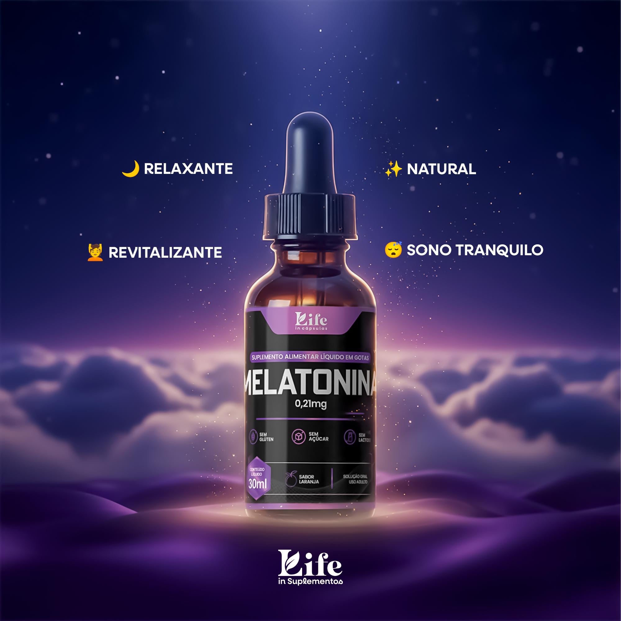 Melatonina em Gotas 30ml – Sono Natural, Rápida Absorção e Melhora na Qualidade do Sono