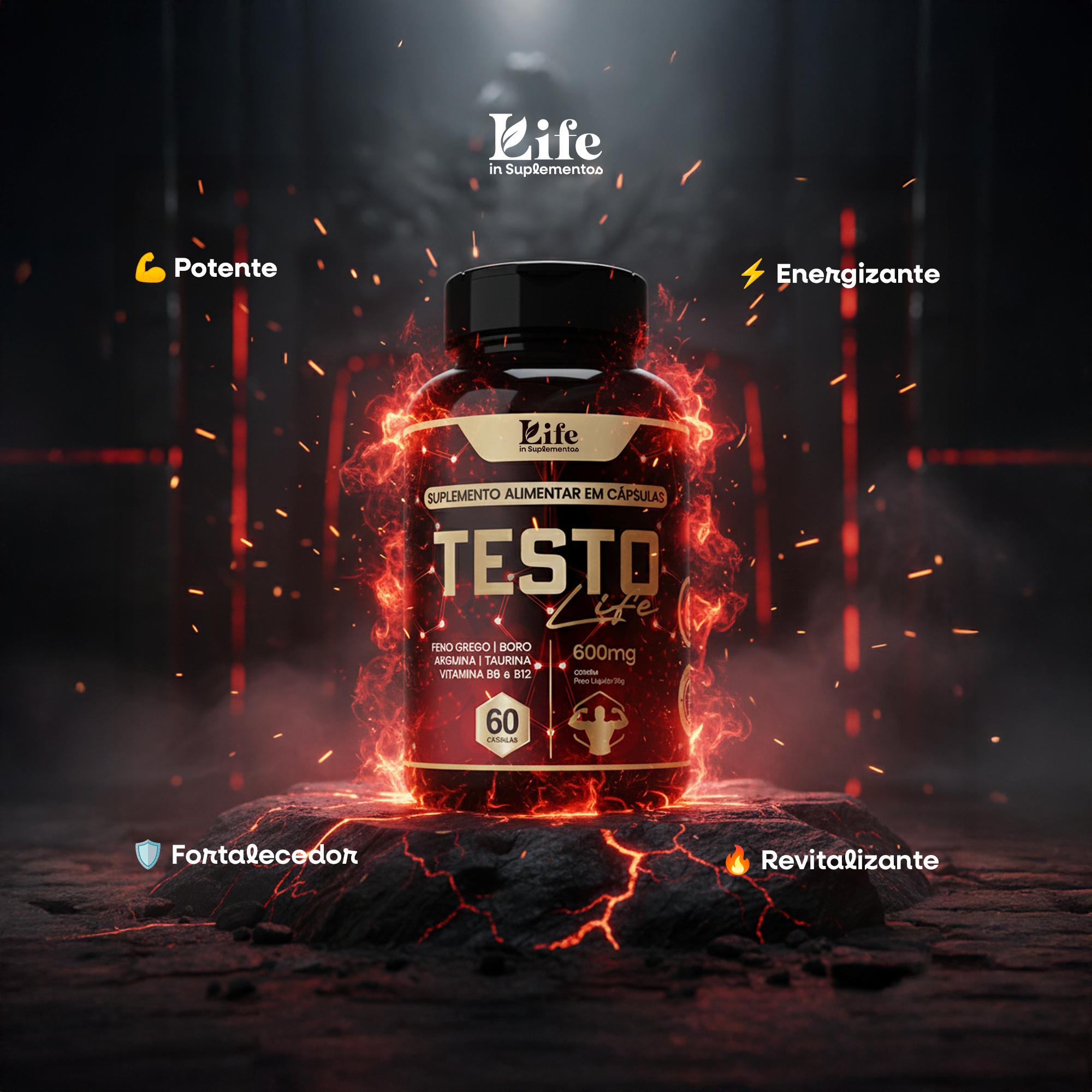 TestoLife 60 Cápsulas Cada – Força, Desempenho e Vitalidade.