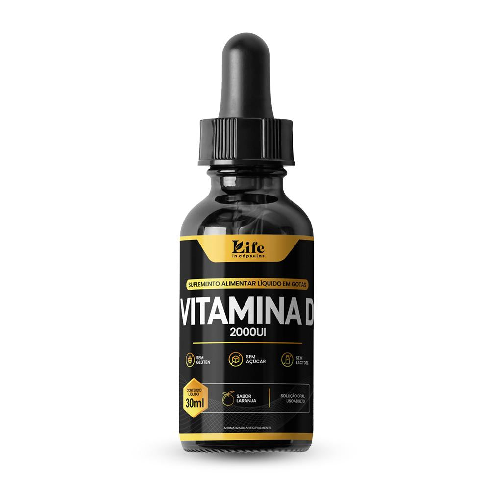 Vitamina D Suplemento Alimentar Life In Cápsulas - 30 ml | Em gotas para Imunidade, Ossos e Energia