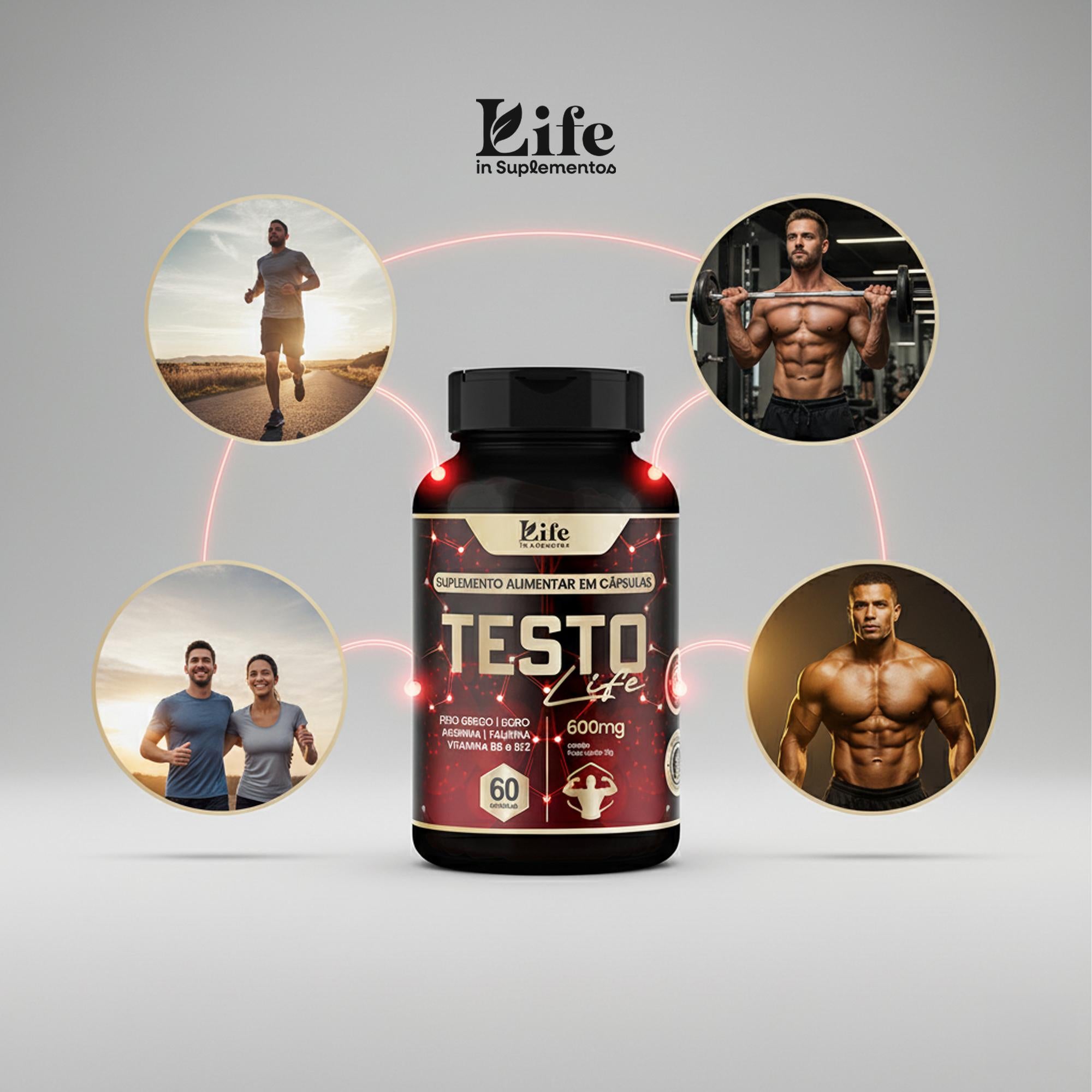 TestoLife 60 Cápsulas Cada – Força, Desempenho e Vitalidade.