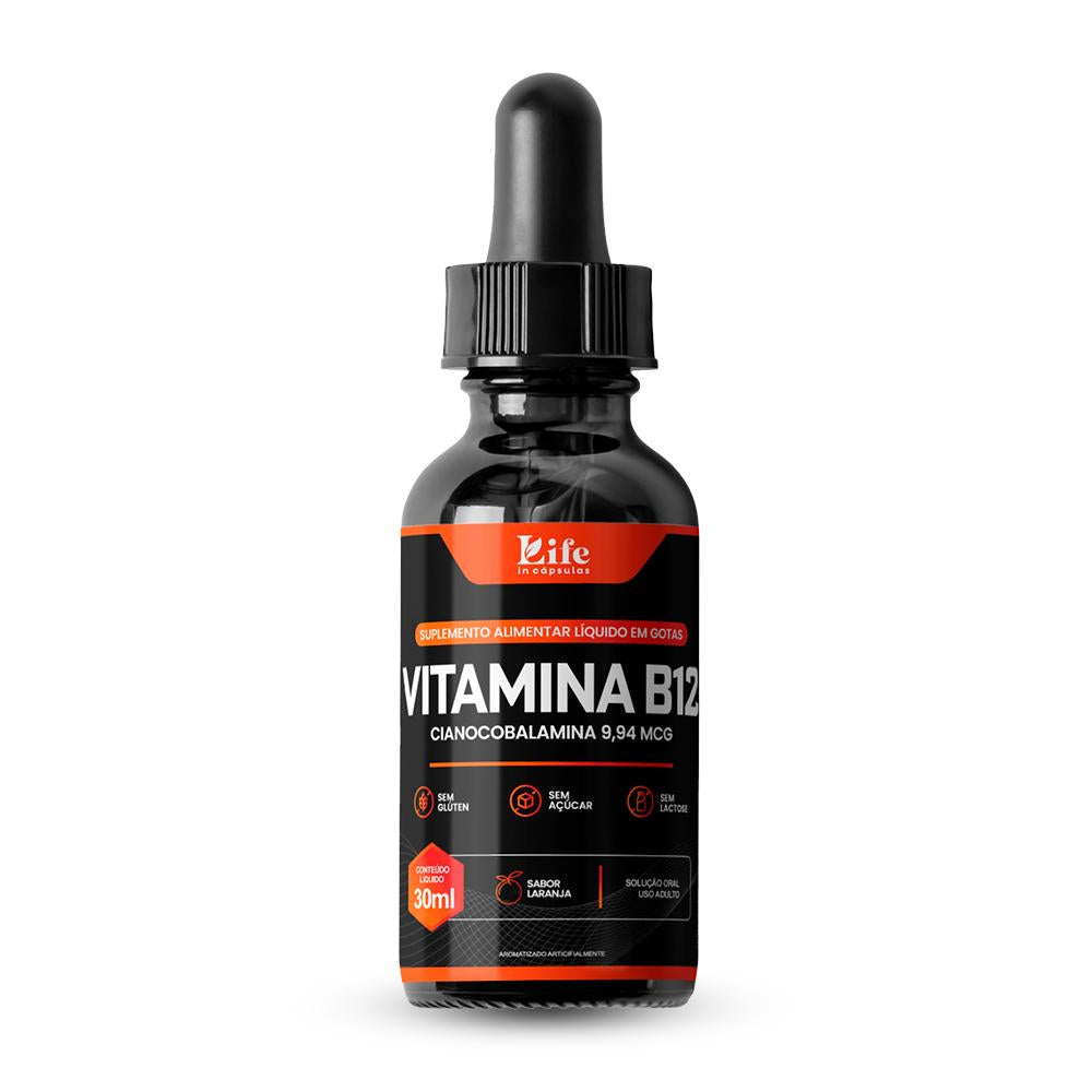 Vitamina B12 Gotas Life In | Energia em Gotas | 30ml Sabor Laranja