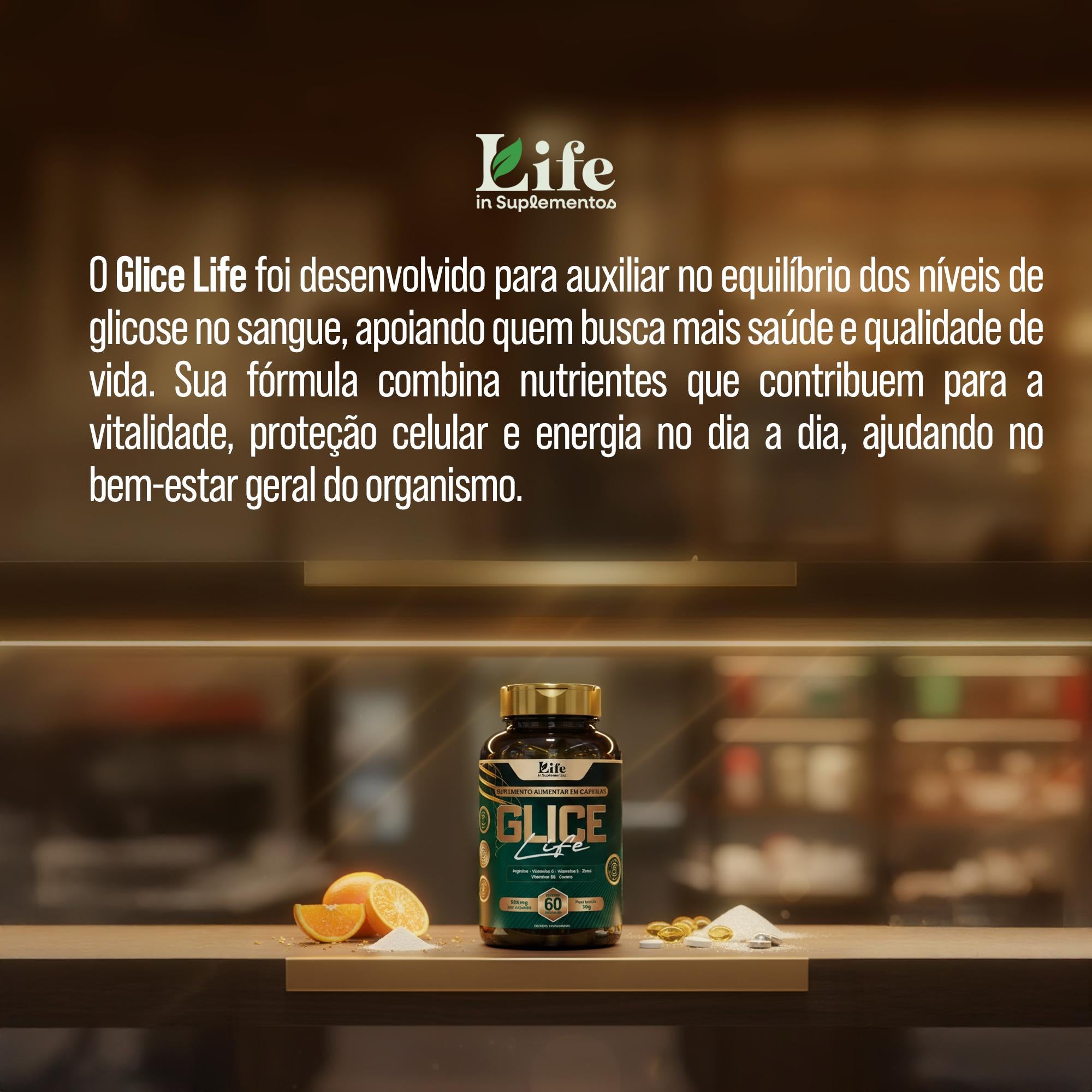 Glice Life - 60 Capsulas Suplemento Alimentar Life In Cápsulas – Auxílio ao Metabolismo, Energia e Bem-Estar Diário