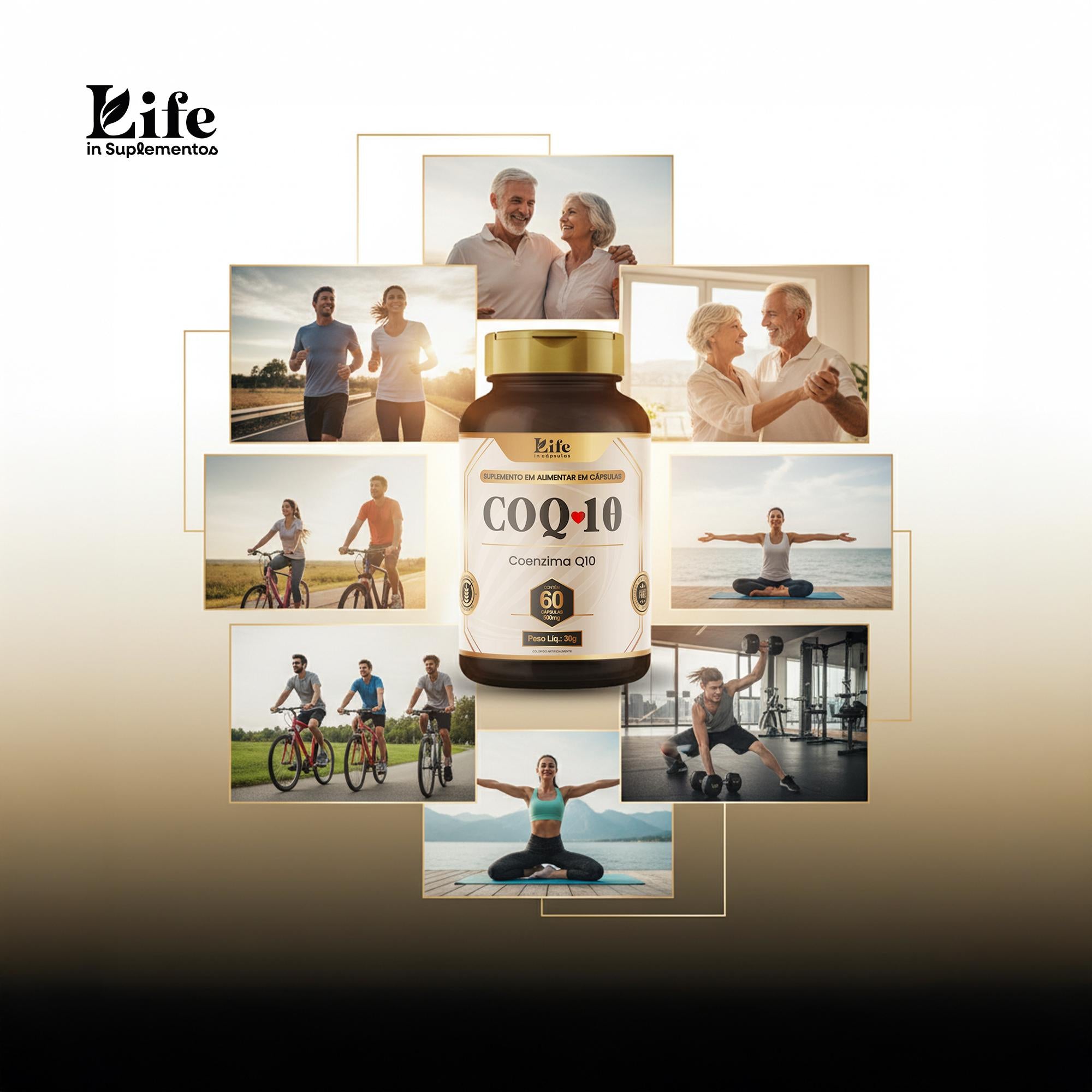 Coenzima Q10 - 60 Capsulas | Suplemento Alimentar Para Energia, Disposição e Coração.